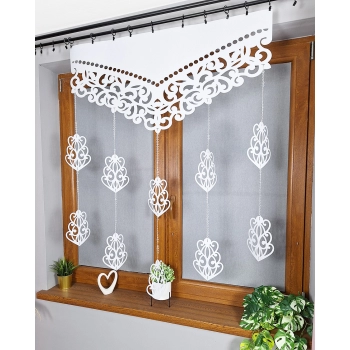 Panel ażurowy z kryształkami i dekorami - girlanda dekoracyjna m652