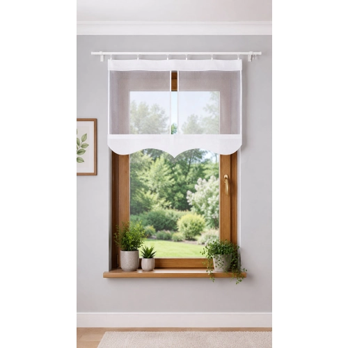 Gotowa firanka panelowa do kuchni lub pokoju FL813 80cm oraz 60cm LUNA