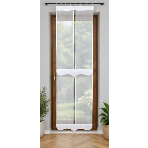 Firana panelowa LUNA FL829 – biały panel prosty 60 × 190 / 210 cm
