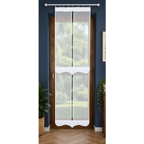 Firana panelowa LUNA FL829 – biały panel prosty 60 × 190 / 210 cm