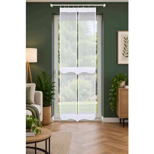 Firana panelowa LUNA FL829 – biały panel prosty 60 × 190 / 210 cm