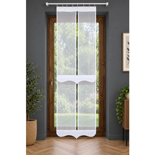 Firana panelowa LUNA FL829 – biały panel prosty 60 × 190 / 210 cm