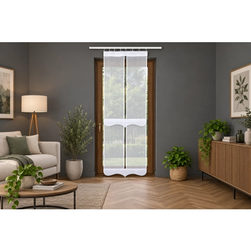Firana panelowa LUNA FL829 – biały panel prosty 60 × 190 / 210 cm