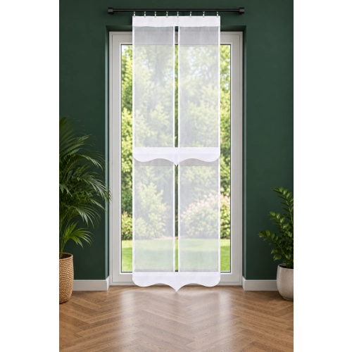 Firana panelowa LUNA FL829 – biały panel prosty 60 × 190 / 210 cm