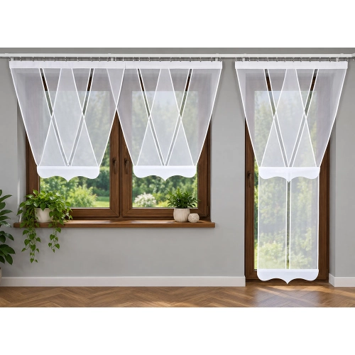 Firany panelowe LUNA – komplet 2 paneli V + Y na okno balkonowe FL815
