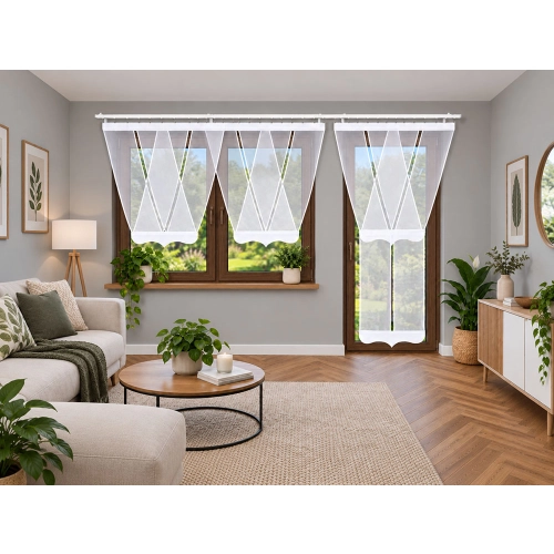 Firany panelowe LUNA – komplet 2 paneli V + Y na okno balkonowe FL815