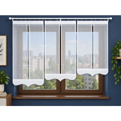 Firany panelowe LUNA FL836 – komplet 3 stopniowanych paneli