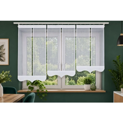 Firany panelowe LUNA FL836 – komplet 3 stopniowanych paneli