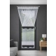 Firanki panelowe Panel Y Luna FL808 110/210 cm – biel z czarną wstawką